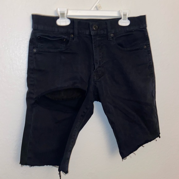 lucky brand black shants cut off distressed shorts grunge vintage ripped bottoms - Picture 13 of 16